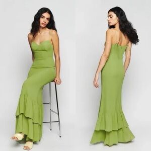 Reformation Fallon Dress in Avocado